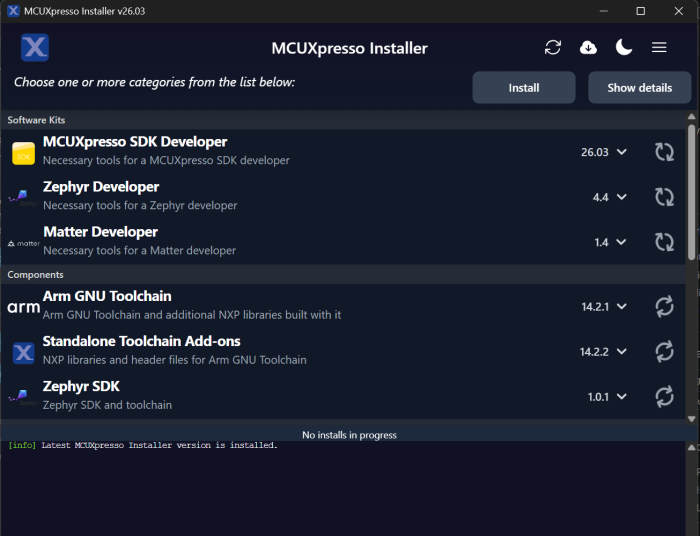 MCUXpresso Installer screenshot